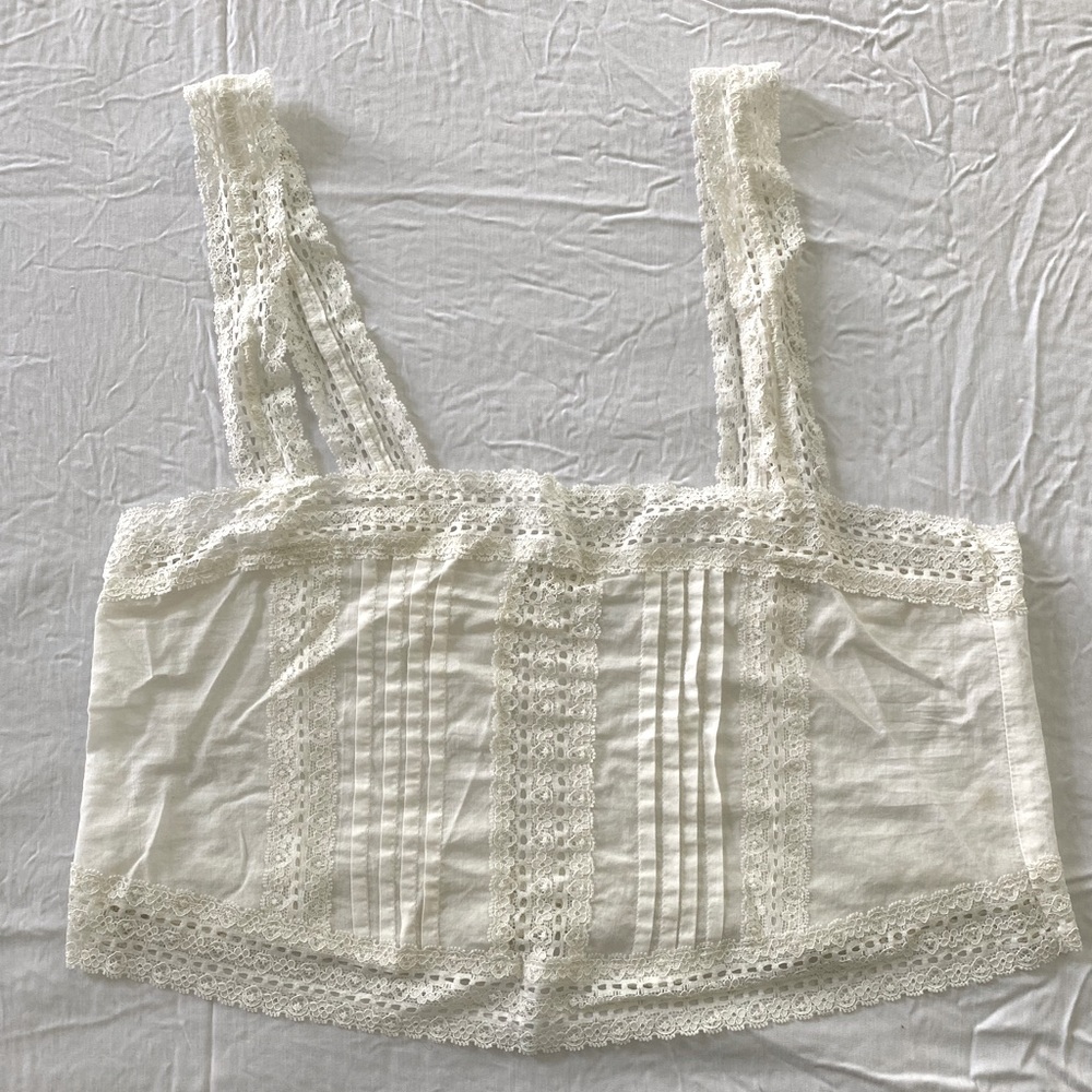 White lace crop top
